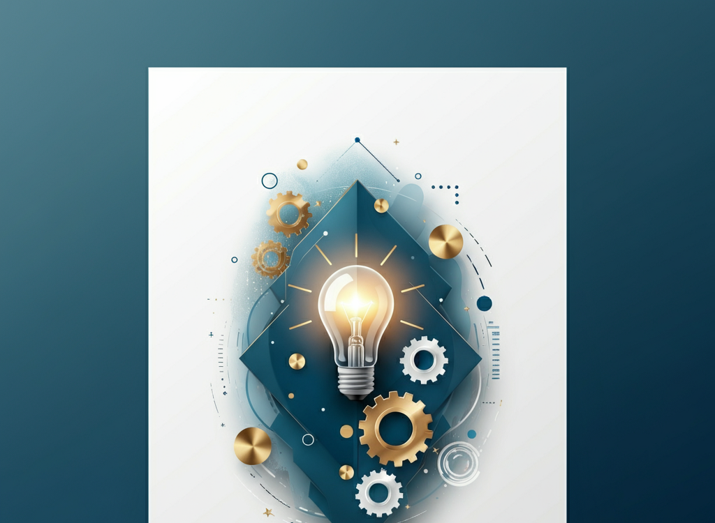 Illustration of innovation and practicality merging in business